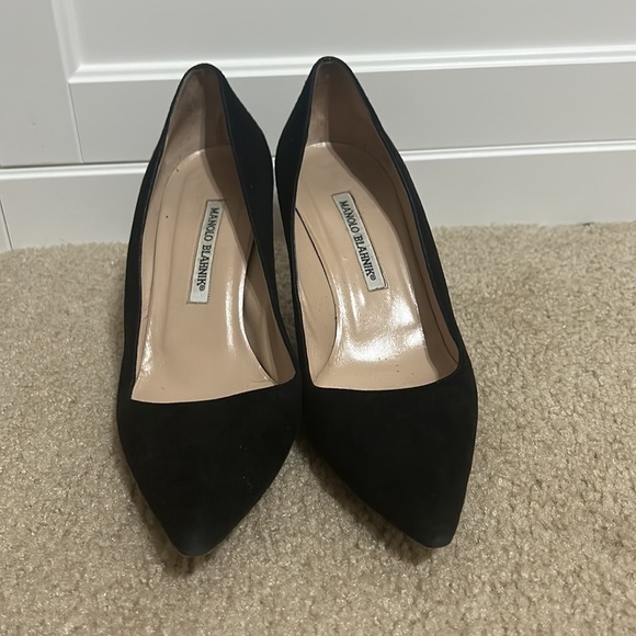 Manolo blahnik bb black suede pointed toe pump 7.5 EU 38.5 - Picture 3 of 9